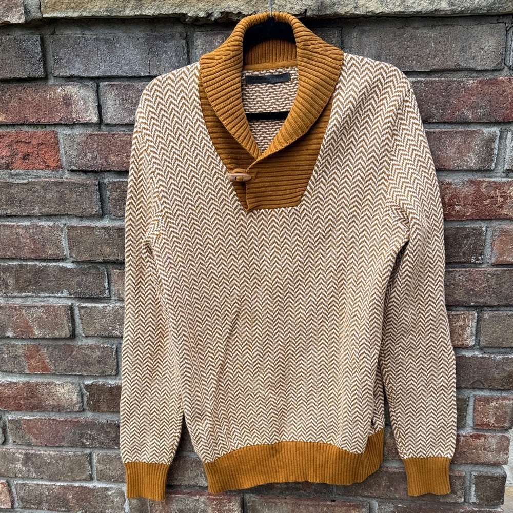 Sean John Men's Bronze/Brown Chevron Men’s Sweater size L
